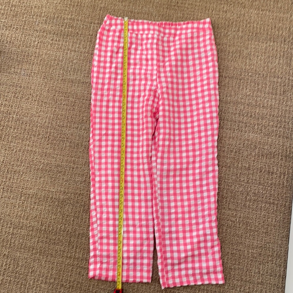 New 4SI3NNA woman’s size large pink and white Gingham pants no pockets